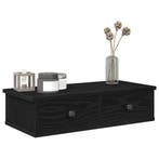 vidaXL Wandschap met lades 60x28x15 cm bewerkt hout zwart, Verzenden, Nieuw
