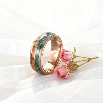 Tungstencarbide Ring - Precisie Laser Gesneden Hout- en