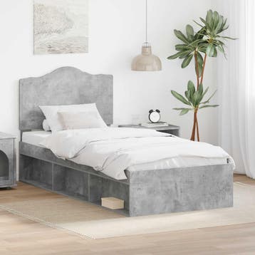 vidaXL Bedframe Betonnen Grijs 75 x 190 cm Massief, Verzenden