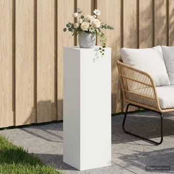 vidaXL Plantenstand Wit 30 x 30 x 100 cm Staal, Verzenden, Nieuw