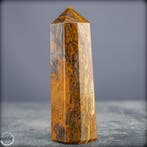 Natuurlijke tijgeroog-obelisk met goudbruine, zijdezachte