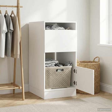 vidaXL Wasrek met opslag met de deur Wit 50 x 68 x 102 cm, Verzenden, Nieuw