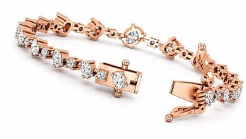 Armband - 14 karaat Roségoud - 3.64ct. tw. Diamant, Nieuw