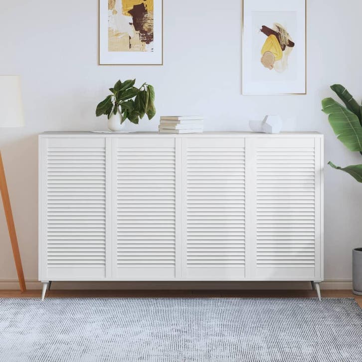 vidaXL Kastdeuren met lamellen 4 st 99,3x49,4 cm grenenhout, Doe-het-zelf en Bouw, Hang- en Sluitwerk, Nieuw, Verzenden