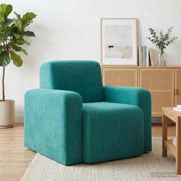 vidaXL Fauteuil Turquoise fluweel, Huis en Inrichting, Verzenden, Nieuw