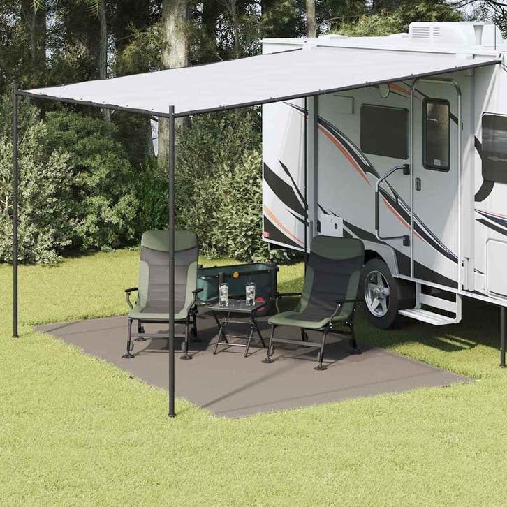 vidaXL Tenttapijt Lichtgrijs 400 x 250 cm Polyetheen, Caravanes & Camping, Accessoires de tente, Envoi