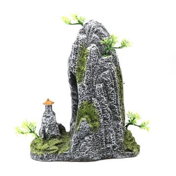 Steile rots met tempel 29cm / Aquariumdecoratie As-130, Verzenden, Nieuw, Gevuld zeewateraquarium
