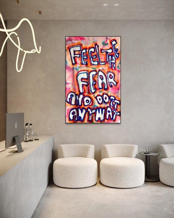 Timo Wedell - Feel the Fear - XXL - Abstract, Antiquités & Art, Art | Peinture | Moderne