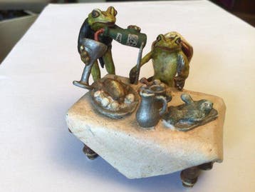 sculptuur, Le repas - 6 cm - Koud geverfd brons, Antiek en Kunst