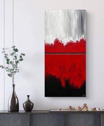 Cristina Talea - RED IMPACT 2 panels, Antiquités & Art