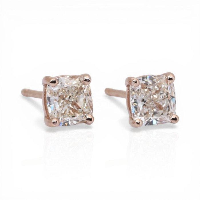 Oorbellen - 18 karaat Roségoud - 2.00ct. tw. Diamant, Handtassen en Accessoires, Oorbellen