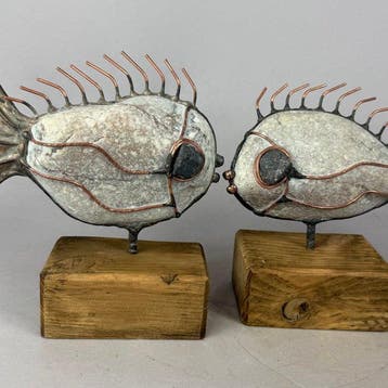 Jacek Drzymaa ( XX- XXI) - 2 BIG KISSING FISH - hand made