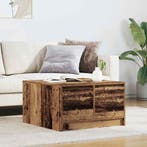 vidaXL Salontafel met lades 70,5x70x40 cm oud hout, Verzenden