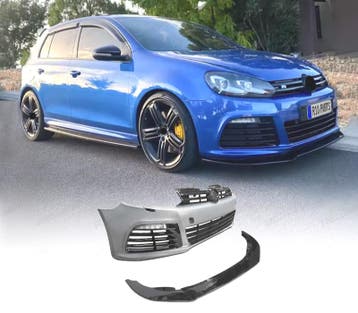 PARE-CHOCS AVANT VOLKSWAGEN VW GOLF 6 R20 NOIR BRILLANT SRA, Autos : Pièces & Accessoires, Verzenden