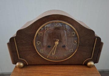 Pendule de cheminée - Bois - 1940-1950, Antiquités & Art