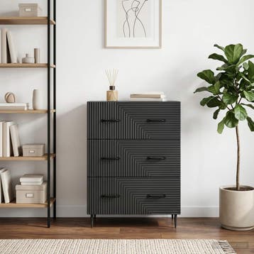 vidaXL Ladekast Zwart 66 x 34,5 x 89,5 cm Bewerkt hout, Verzenden