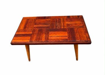 Bijzettafel - Hout - Vintage bijzettafeltje met geometrisch