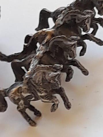 Presenteerblad - Zilver - Zoutstel in koets en paard