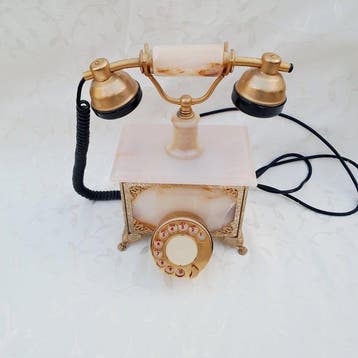 Analoge telefoon - Metaal, Albast - Vintage landlijntelefoon