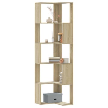 vidaXL Boekenkast 5-laags hoek 50x50x179 cm bewerkt hout, Verzenden, Nieuw