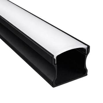 LED Strip Profiel Opbouw | 3 Meter uit één stuk | Zwart | 1, Verzenden, Nieuw