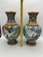 Vaas - Glazuur - China - Cloisonne reiger