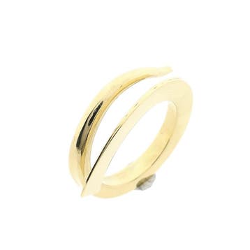 Massief gouden ring met organisch ontwerp, Handtassen en Accessoires, Gebruikt, 20 of groter, Ophalen of Verzenden, Dame