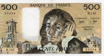 France Frankreich Pick 156 500 Francs Pascal 02/07/1981 H..., Verzenden, België