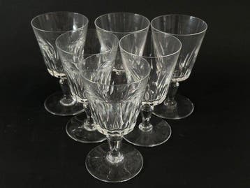 Baccarat Set 6 Bicchieri Vino in Cristallo Baccarat -, Antiek en Kunst
