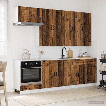 vidaXL Keukenblok PORTO 8 st Oud hout Bewerkt hout, Verzenden