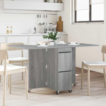 vidaXL Eettafel 140 x 80 x 77 cm Bewerkt hout Grijs Sonoma, Verzenden