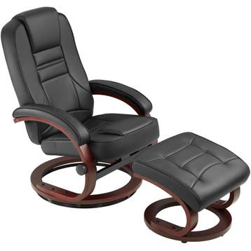 TV-fauteuil met krukje model 2 - zwart/bruin, Huis en Inrichting, Verzenden, Nieuw