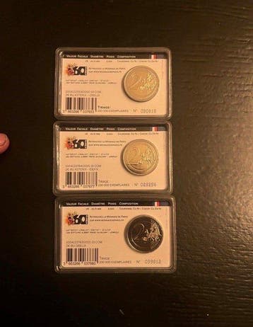 Frankrijk. 2 Euro 2019 Asterix (3 Coincards) (Zonder, Postzegels en Munten