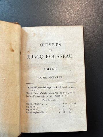 J. J. Rousseau et auteurs français - Éducation, morale et
