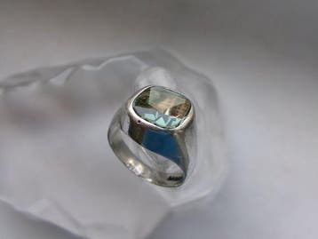 Zilver, Spinel - Ring - Art Deco Signet
