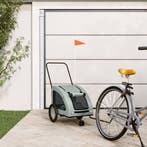 vidaXL Hondenfietstrailer oxford stof en ijzer grijs, Verzenden