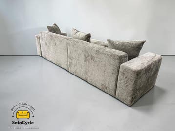 OVERSTOCK grijze bouclé zetel met opbergruimte en tafel – un, Verzenden, Nieuw