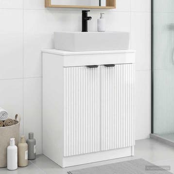 vidaXL Badkamer Vanity met Wastafel Hoogglans Wit 54 x 35 x, Verzenden, Nieuw