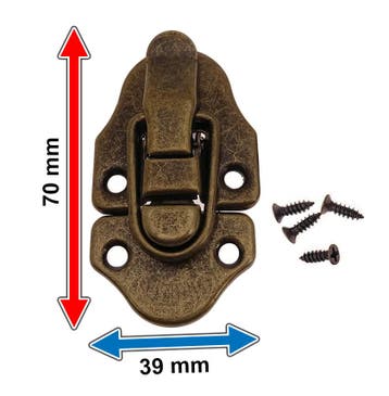 Set van 5 stevige kastsloten (bronskleur, 39x70 mm), Verzenden