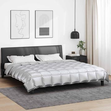 vidaXL Winter Duvet 220 x 240 cm 450 gsm Zilver, Huis en Inrichting, Verzenden, Nieuw