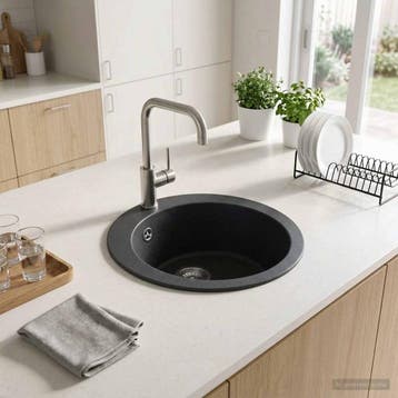 vidaXL Keukenspoelbak met enkele bak Graniet 50,5 x 29 cm, Verzenden, Nieuw