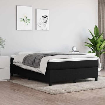 vidaXL Boxspring bed stof zwart 140x200 cm, Verzenden, Nieuw