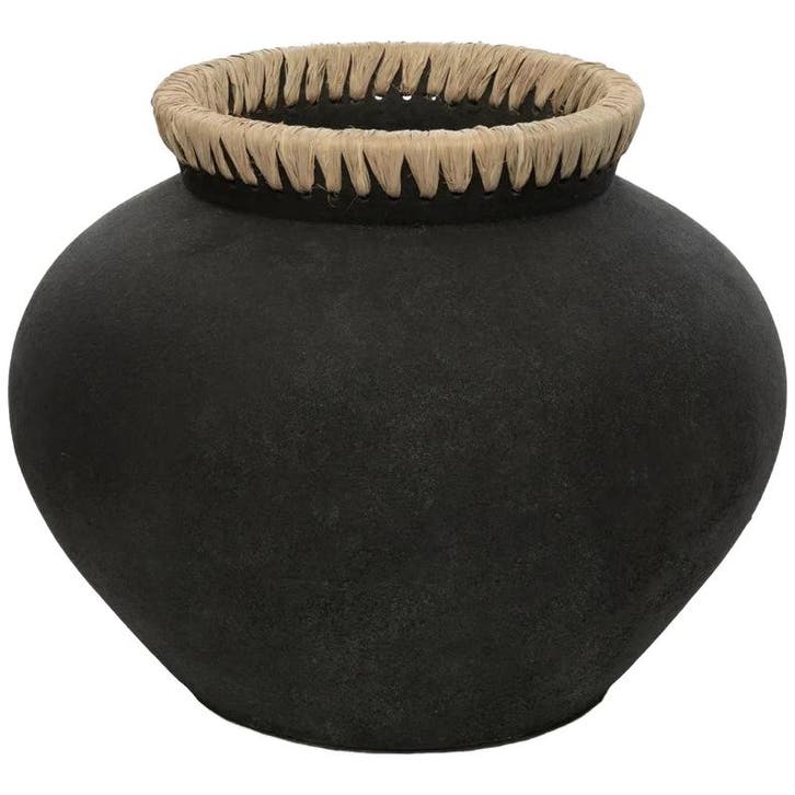 Bazar Bizar De Styly Vaas - Zwart Naturel - L - Ongebruikt, Huis en Inrichting, Woonaccessoires | Vazen, Zo goed als nieuw, Aardewerk of Porselein