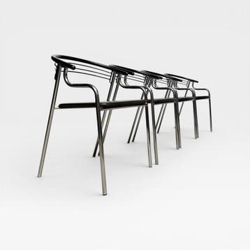 Ensemble de sièges - Cuir synthétique - Quatre fauteuils à