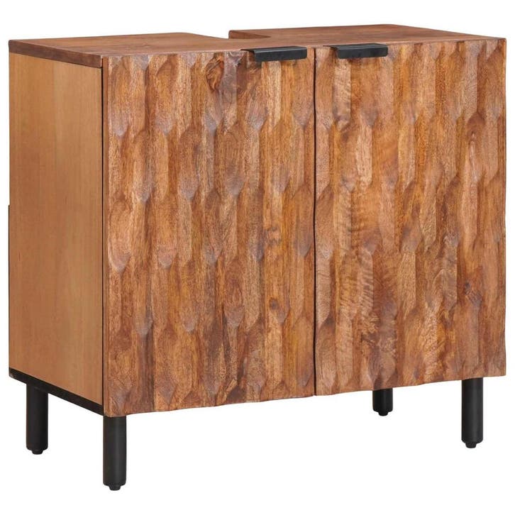 vidaXL Wastafel kabinet voor de badkamer Bruin 62 x 33 x 58, Huis en Inrichting, Badkamer | Badkamermeubels, Nieuw, Verzenden