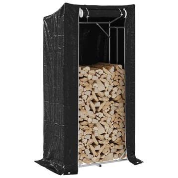 vidaXL Haardhoutrek met regenhoes 100x60x200 cm, Verzenden