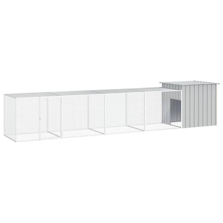 vidaXL Kippenhok 500x91x100 cm gegalvaniseerd staal grijs, Animaux & Accessoires, Rongeurs & Lapins | Cages & Clapiers, Envoi