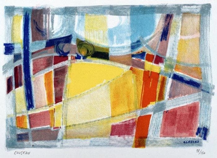 Jean Cluseau-Lanauve (1914-1997) - Composition abstraite, Antiek en Kunst, Antiek | Overige Antiek