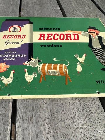 Aliments Record voeders - Schuybroek sa - Reclamebord -