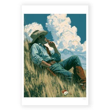 LOLART - Le Cowboy des Nuages Éternels - ŒUVRE ORIGINALE